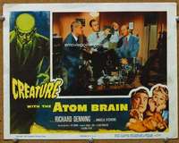 t157 CREATURE WITH THE ATOM BRAIN #6 movie lobby card '55 laboratory!