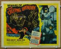 t170 CREEPING UNKNOWN movie title lobby card '56 really wacky creature!
