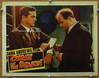 t207 NIGHT OF THE DEMON movie lobby card #4 '57 Andrews wounded!