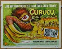 t171 CURUCU BEAST OF THE AMAZON movie title lobby card '56 Universal horror