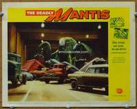 t214 DEADLY MANTIS movie lobby card #4 '57 great monster close up!