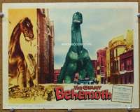 t273 GIANT BEHEMOTH movie lobby card #4 '59 best dinosaur close up!