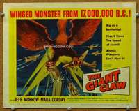 t216 GIANT CLAW movie title lobby card '57 great flying dino sci-fi!
