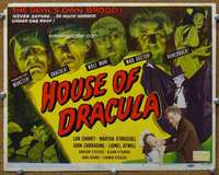 t088 HOUSE OF DRACULA movie title lobby card R50 Lon Chaney, all the greats!