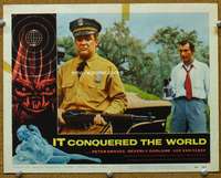 t182 IT CONQUERED THE WORLD movie lobby card #3 '56 Van Cleef & cop!