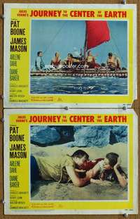 t286 JOURNEY TO THE CENTER OF THE EARTH 2 movie lobby cards '59 Verne