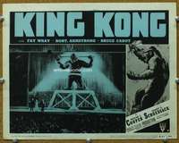 t093 KING KONG movie lobby card #5 R52 Kong on stage in chains!