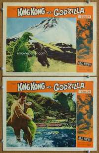 t368 KING KONG VS GODZILLA 2 movie lobby cards '63 Ishiro Honda, Toho