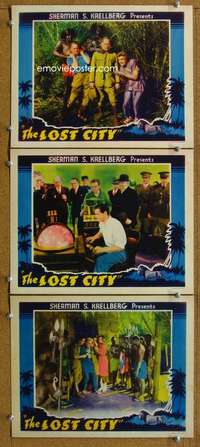 t084 LOST CITY 3 movie lobby cards '35 William Boyd sci-fi serial!