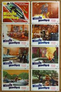 t249 MISSILE MONSTERS 8 movie lobby cards '58 cool sci-fi images!