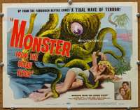 t143 MONSTER FROM THE OCEAN FLOOR movie title lobby card '54 great image!