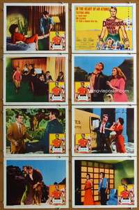 t338 MOST DANGEROUS MAN ALIVE 8 movie lobby cards '61 Debra Paget