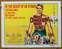 t339 MOST DANGEROUS MAN ALIVE movie title lobby card '61 atomic testing!