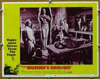 t403 MUMMY'S SHROUD movie lobby card #2 '67 examining two mummies!
