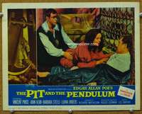t344 PIT & THE PENDULUM movie lobby card #2 '61 Vincent Price, Poe