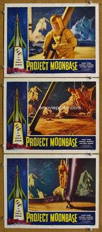 t136 PROJECT MOONBASE 3 movie lobby cards '53 Robert Heinlein sci-fi!