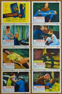 t389 PSYCHE '59 8 movie lobby cards '64 Patricia Neal, Curt Jurgens