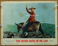 t373 7 FACES OF DR LAO movie lobby card #7 '64 Tony Randall on donkey!
