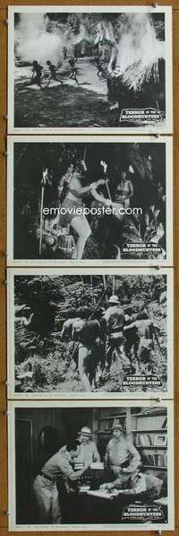 t356 TERROR OF THE BLOODHUNTERS 4 movie lobby cards '62 wild natives!