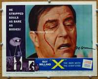 t371 X THE MAN WITH THE X-RAY EYES signed movie lobby card #2 '63 Corman