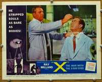 t372 X THE MAN WITH THE X-RAY EYES movie lobby card #4 '63 Ray Milland