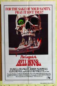 t692 LEGEND OF HELL HOUSE one-sheet movie poster '73 great skull image!
