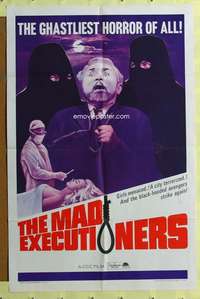 t699 MAD EXECUTIONERS one-sheet movie poster '65 black-hooded avengers!