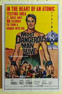 t711 MOST DANGEROUS MAN ALIVE one-sheet movie poster '61 atomic testing!