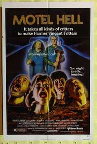t712 MOTEL HELL one-sheet movie poster '80 Rory Calhoun, classic tagline!