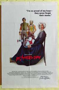 t713 MOTHER'S DAY signed one-sheet movie poster '80 Lloyd Kaufman, wacky!