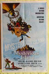 t716 MYSTERIOUS ISLAND one-sheet movie poster '62 Ray Harryhausen