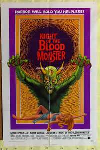 t721 NIGHT OF THE BLOOD MONSTER one-sheet movie poster '72 Christopher Lee