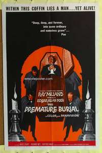 t738 PREMATURE BURIAL one-sheet movie poster '62 Edgar Allan Poe, Corman