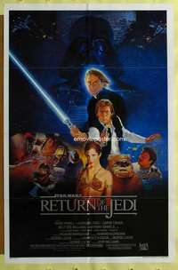 t746 RETURN OF THE JEDI style B one-sheet movie poster '83 George Lucas classic!