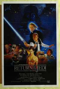 t748 RETURN OF THE JEDI int'l one-sheet movie poster '83 George Lucas