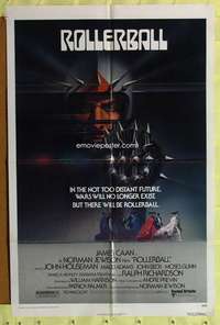 t752 ROLLERBALL one-sheet movie poster '75 James Caan, Bob Peak artwork!