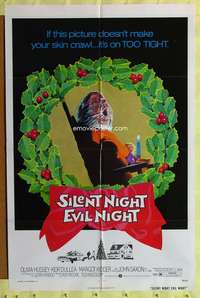 t760 SILENT NIGHT EVIL NIGHT one-sheet movie poster '75 X-mas horror!