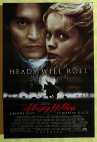 t765 SLEEPY HOLLOW DS advance one-sheet movie poster '99 Johnny Depp, Ricci