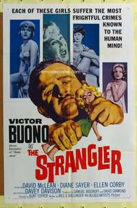 t780 STRANGLER one-sheet movie poster '64 Victor Buono, David McLean