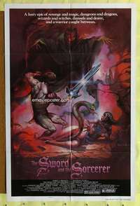 t787 SWORD & THE SORCERER style B one-sheet movie poster '82 fantasy art!