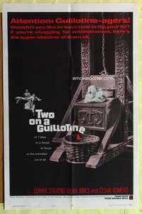 t805 TWO ON A GUILLOTINE one-sheet movie poster '65 Connie Stevens, Romero