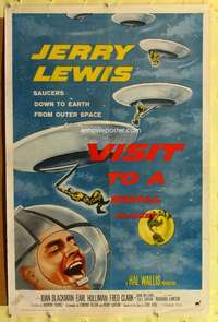 t814 VISIT TO A SMALL PLANET one-sheet movie poster '60 Jerry Lewis sci-fi!