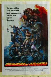 t819 WARLORDS OF ATLANTIS one-sheet movie poster '78 Joseph Smith art!