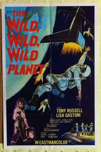 t825 WILD, WILD, WILD PLANET one-sheet movie poster '65 Italian sci-fi!