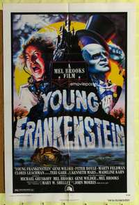 t830 YOUNG FRANKENSTEIN one-sheet movie poster '74 Mel Brooks, Gene Wilder