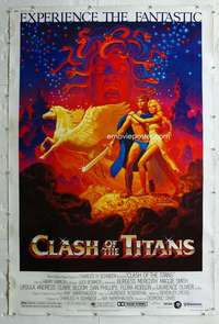 w305 CLASH OF THE TITANS 40x60 movie poster '81 Ray Harryhausen