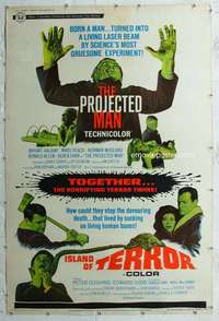 w319 PROJECTED MAN/ISLAND OF TERROR 40x60 movie poster '67 sci-fi!