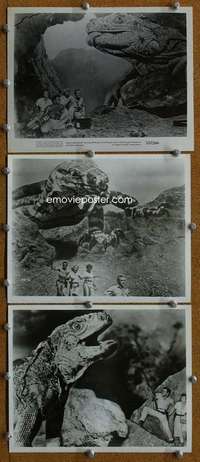 z451 KING DINOSAUR 3 8x10 movie stills '55 great giant lizard images!