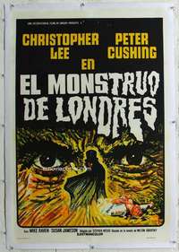 w219 I, MONSTER linen Argentinean movie poster '71 Lee, Cushing