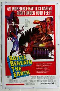 w240 BATTLE BENEATH THE EARTH linen one-sheet movie poster '68 Kerwin Mathews
